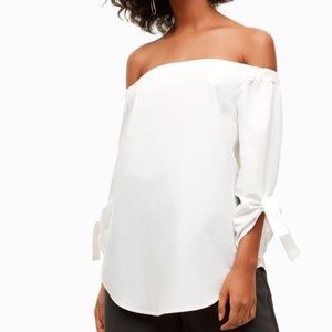 Aritzia White Off Shoulder Top